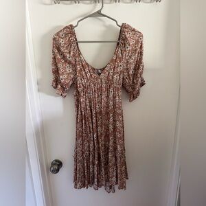 Puff sleeve floral dress